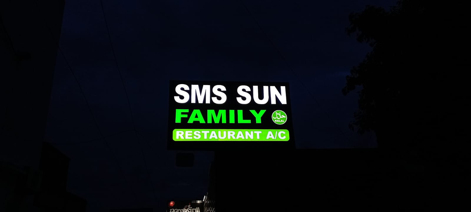 Glow sign board illuminated at night