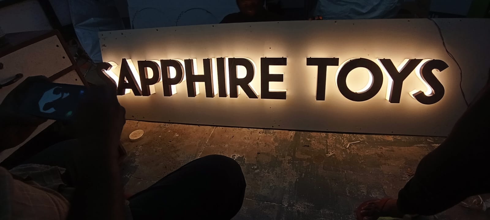 LED signage close up for repair and maintenance