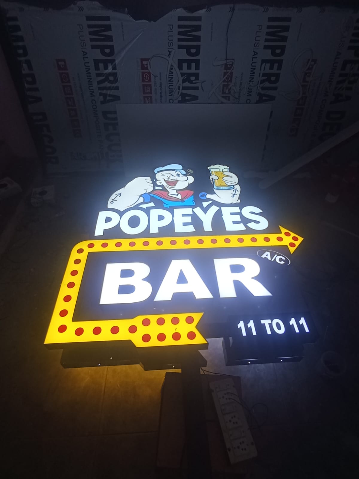 Neon and digital sign